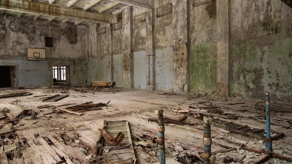 Palestra distrutta